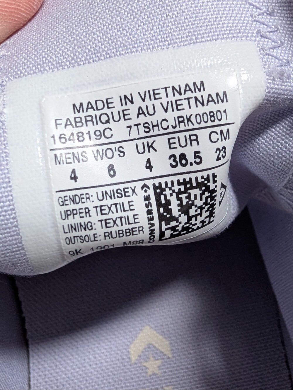 CONVERSE lavender canvas sneakers 6 - Picture 9 of 9